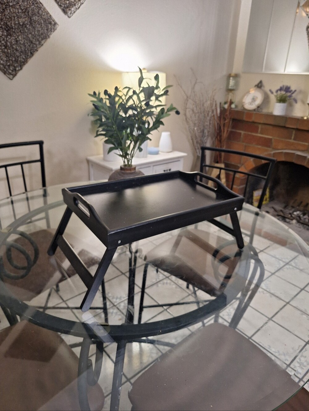 Black Folding Bed Tray Table